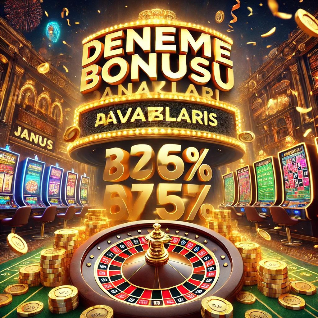 Canlı casino ortamında, deneme bonuslarının sunduğu avantajları vurgulayan etkileyici görsel.